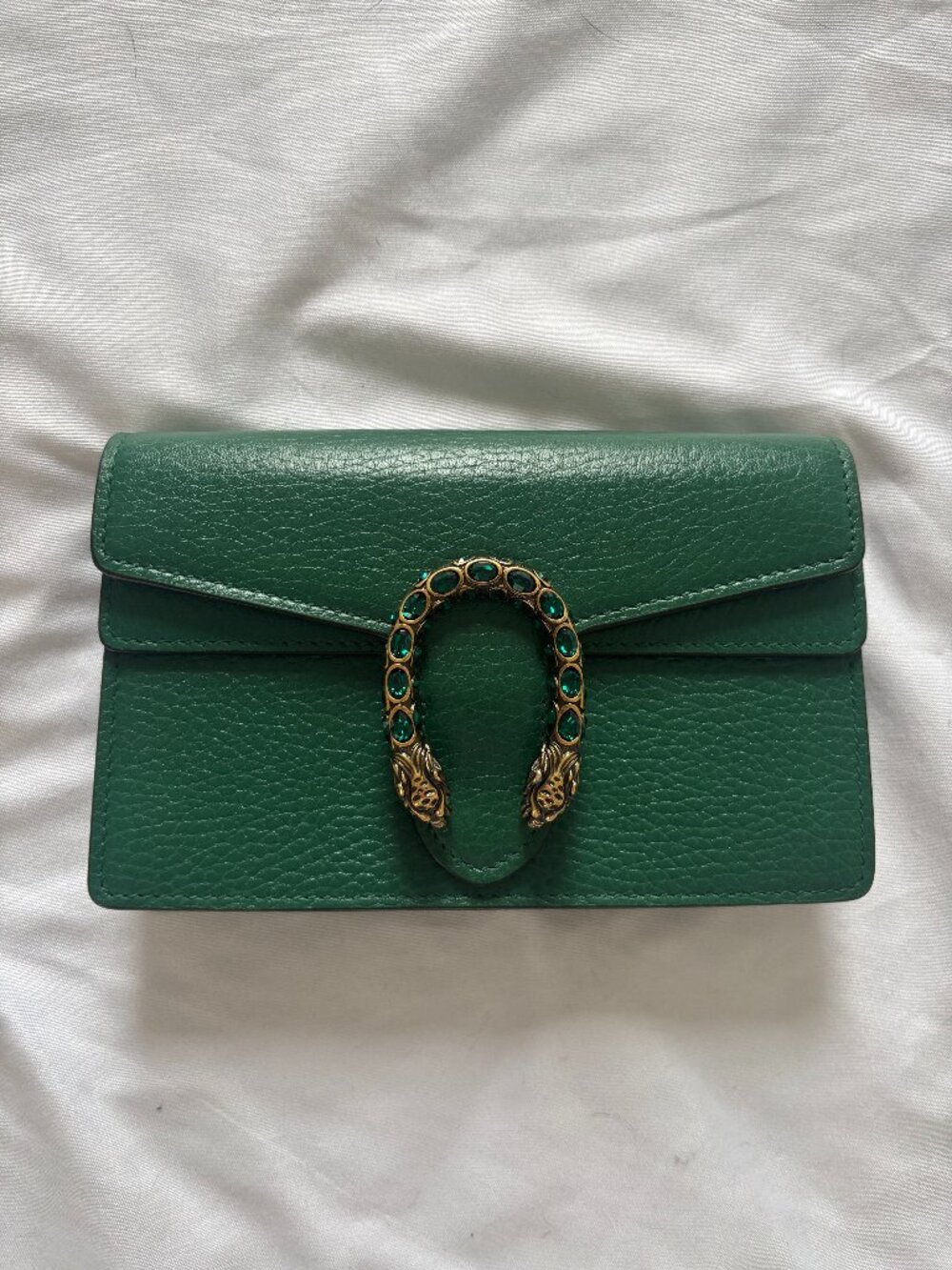 Gucci  Dionysus Green Super Mini Wallet Chain